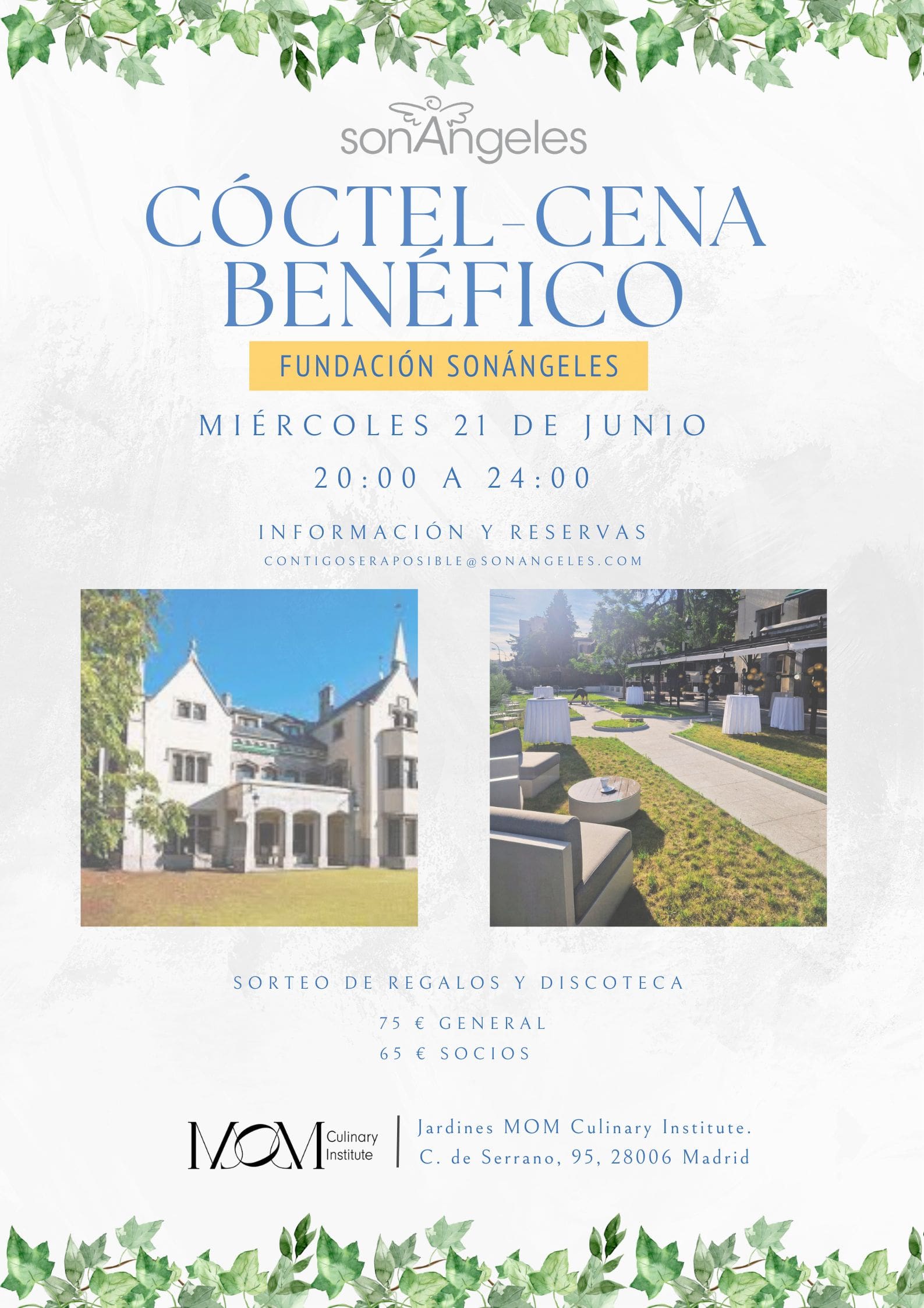 cartel cóctel benéfico